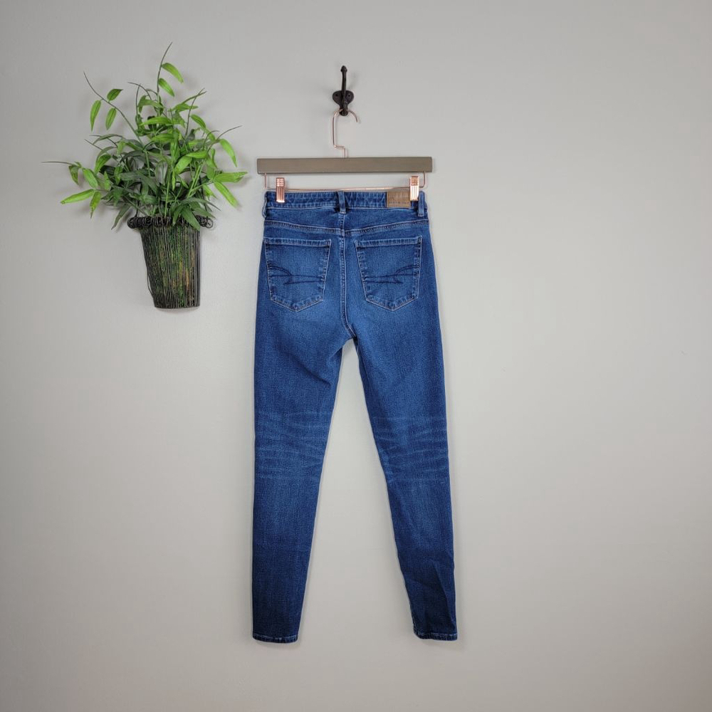 American Eagle Skinny Dream Jeans Super Hi Rise Jegging Medium Blue Wash AE 2 - Picture 8 of 10
